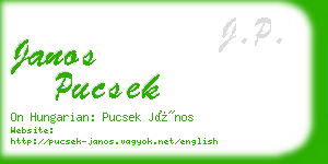 janos pucsek business card